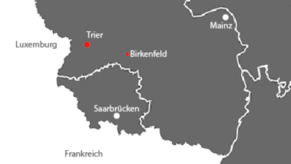 Landkarte RLP Saarland